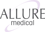 The Allure Medical logo features the words "ALLURE medical" with an abstract orbital design.